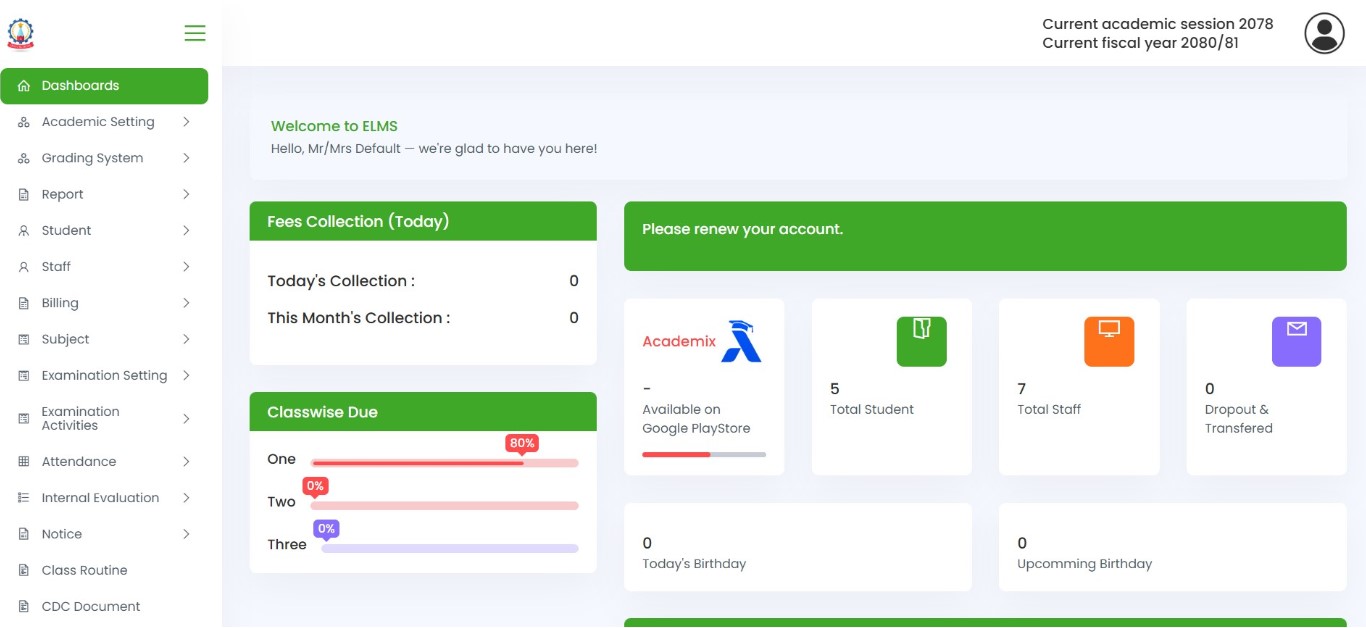 ELMS (Educational and Learning Management System